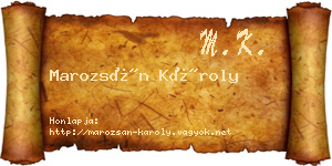 Marozsán Károly névjegykártya
