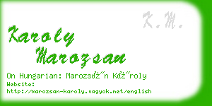 karoly marozsan business card